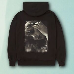 Taylor Swift TTPD Who's Affraid of Little Old Me Dark Brown Hoodie NEW
